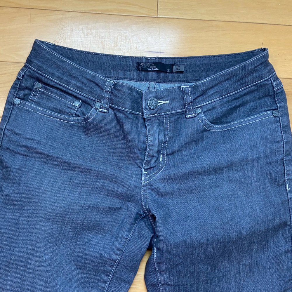 Prana Skinny‎ Jeans Womens Size 2 Low Rise Gray Denim Hiking Outdoor Pants - Picture 7 of 8